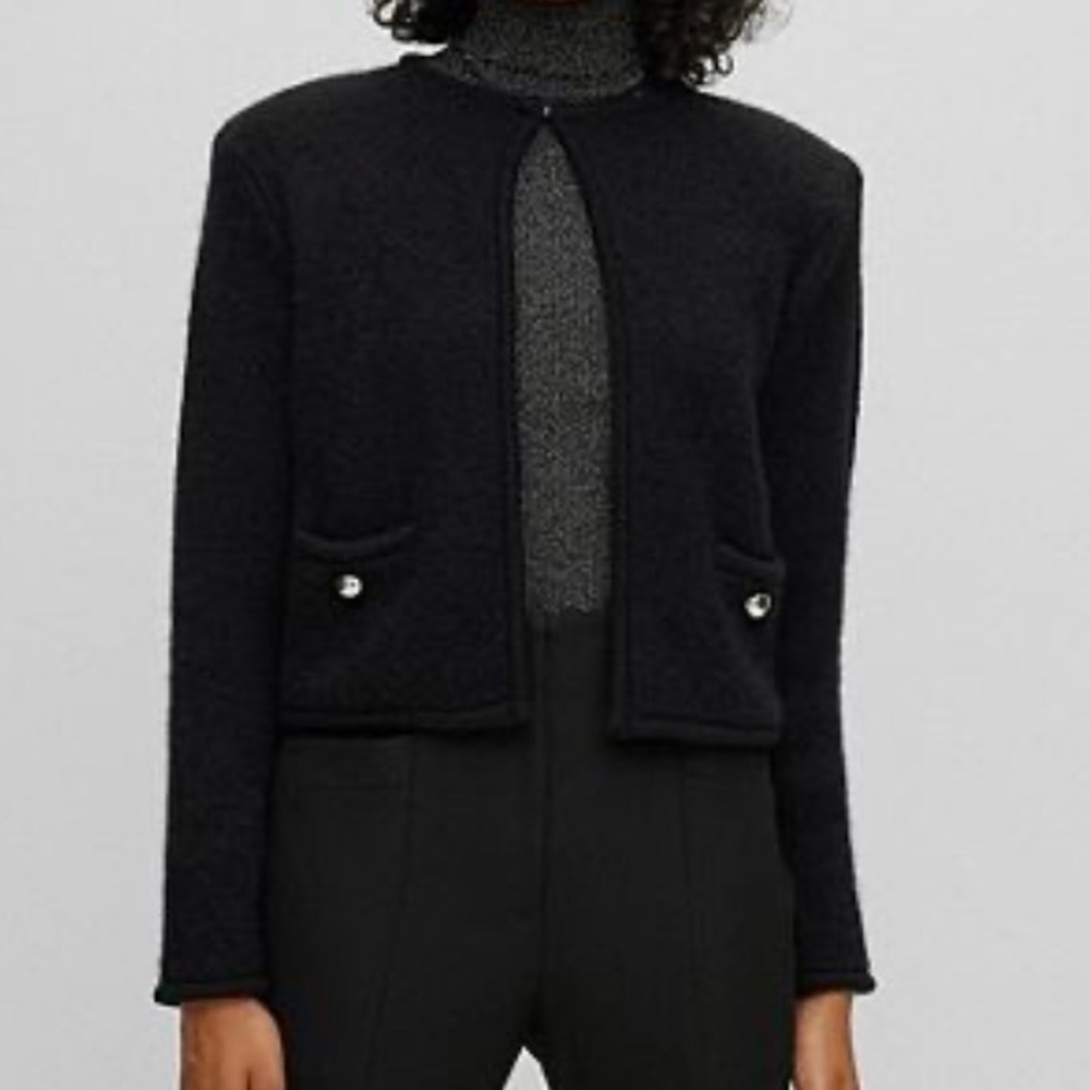 New-HUGO BOSS Ficily Wool, Alpaca & Cashmere-Blend Cardigan